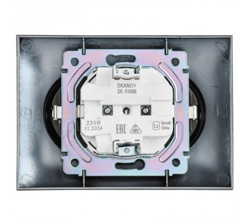 SKANDY Розетка 2-местная без з/к с з/ш 10А сб. SK-R09N никель  SK-R23-10-K50-F  IEK