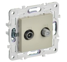 SKANDY Розетка двойная TV+SAT SK-A13B бежевый  SK-AF20-O-K10  IEK