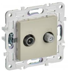 SKANDY Розетка двойная TV+SAT SK-A13B бежевый  SK-AF20-O-K10  IEK