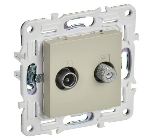 SKANDY Розетка двойная TV+SAT SK-A13B бежевый  SK-AF20-O-K10  IEK