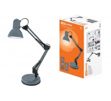 Светильник настольный на основании 2 колена 60Вт ЛН/КЛЛ/LED Е27 серый  SQ0337-0111  TDM