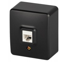 Розетка ЭРА Эксперт 11-3203-05 информационная RJ45, IP20, ОУ, Антрацит  Б0062988  ЭРА