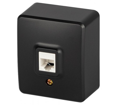 Розетка ЭРА Эксперт 11-3203-05 информационная RJ45, IP20, ОУ, Антрацит  Б0062988  ЭРА