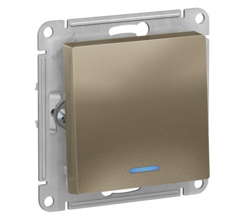 AtlasDesign Шампань Выключатель 1-клавишный с подсветкой, сх.1а, 10АХ, механизм  ATN000513  SE