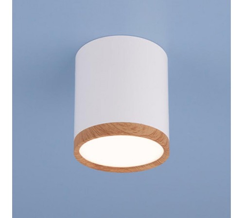 Светильник встраиваемый DLR024 6W 4200K белый матовый/светлый дуб  a040548  Elektrostandard