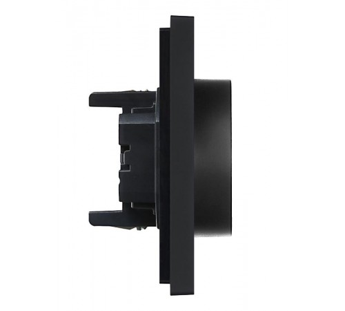 FORTE&PIANO Розетка 2-я с заземлением со шторками безвинтовое крепление 16А FP123 черный  FP-R24-16-1-K02  IEK