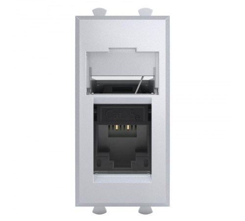 Компьютерная розетка RJ-45 модульная, кат.5е, "Avanti", "Закаленнаясталь", 1 модуль (замена на 4404661)  4404461  DKC