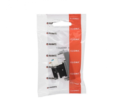 Компьютерная розетка RJ-45 модульная, кат.5е, "Avanti", "Закаленнаясталь", 1 модуль (замена на 4404661)  4404461  DKC