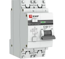 Выключатель автоматический дифференциальный АД-32 1P+N 63А/30мА (характеристика C, A, электронный, защита 270В) 6кА PROxima  DA32-6-63-30-a-pro  EKF