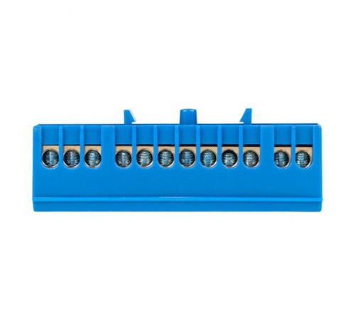 Шина "0" N (6х9мм) 12 отверстий латунь синий изолированный корпус на DIN-рейку EKF PROxima  sn0-63-12-ib  EKF