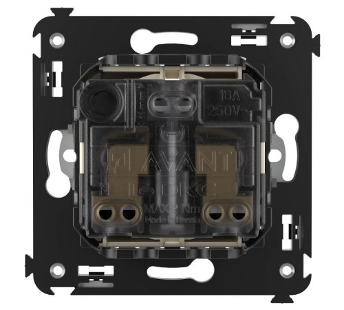 Розетка в стену, 2P+E, с з/ш, "Avanti", "Ванильная дымка"  4405003  DKC