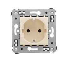 Розетка в стену, 2P+E, с з/ш, "Avanti", "Ванильная дымка"  4405003  DKC