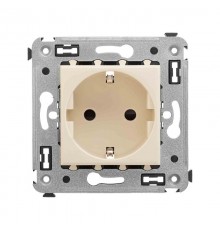 Розетка в стену, 2P+E, с з/ш, "Avanti", "Ванильная дымка"  4405003  DKC