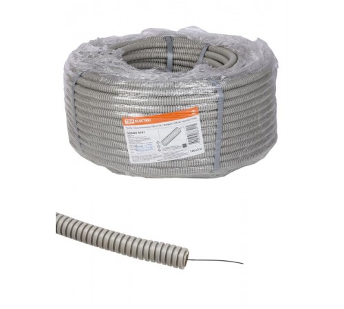 Труба гофрированная ПВХ d 16 с зондом (100 м) тяжелая  SQ0401-0101  TDM