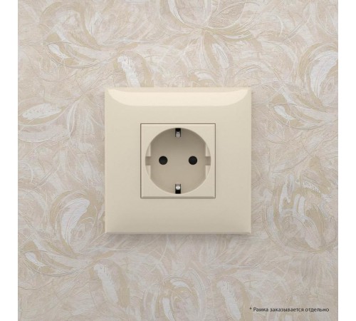 Розетка в стену, 2P+E, с з/ш, "Avanti", "Ванильная дымка"  4405003  DKC
