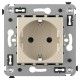 Розетка в стену, 2P+E, с з/ш, "Avanti", "Ванильная дымка"  4405003  DKC