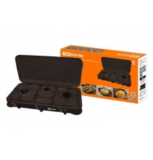 Плитка газовая трёхконфорочная, ГП-3, коричневая,  SQ2515-0009  TDM