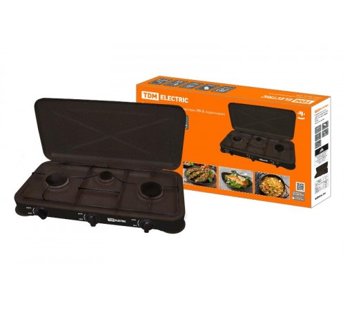 Плитка газовая трёхконфорочная, ГП-3, коричневая,  SQ2515-0009  TDM