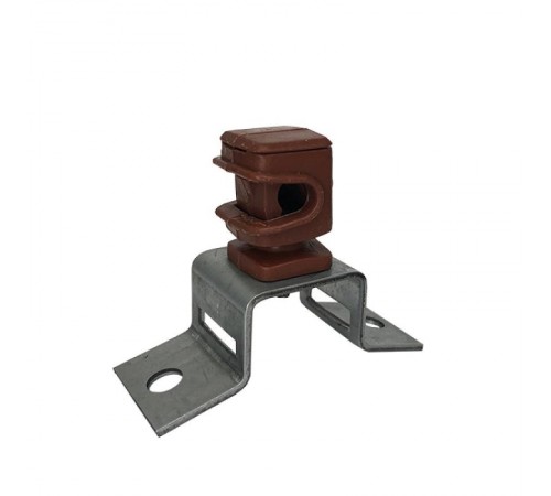 Держатель трубный проводника круглого 6-8 мм высота 16 мм коричневый, пласт.  70098   Ezetek