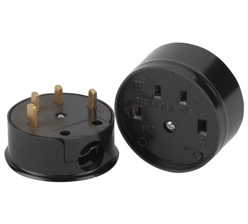 9-804-06 Соединитель электрический 3P+N (СЭ 30-В-А-32/380), 32А-380В, ОУ, карболит (6/36/864)  Б0050375  Intro