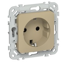 FLITE Розетка с заземлением со шторками 16А РСш11-0-ФлХ хаки  FI-R14-16-K59  IEK