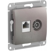 Glossa Платина Розетка 2-ая TV + компьютерная RJ45, кат. 5Е, механизм  GSL001289  SE