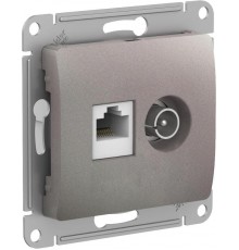 Glossa Платина Розетка 2-ая TV + компьютерная RJ45, кат. 5Е, механизм  GSL001289  SE