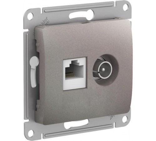 Glossa Платина Розетка 2-ая TV + компьютерная RJ45, кат. 5Е, механизм  GSL001289  SE