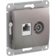 Glossa Платина Розетка 2-ая TV + компьютерная RJ45, кат. 5Е, механизм  GSL001289  SE