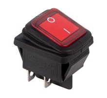 Выключатель клавишный 250V 15А (4с) ON-OFF красный  с подсветкой  ВЛАГОЗАЩИТА  (RWB-507)  36-2360-1  REXANT