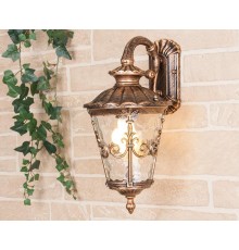 Светильник садово-парковый GLYF-8046D Diadema D черное золото настенный  a028001  Elektrostandard