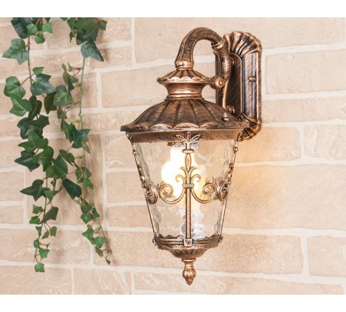 Светильник садово-парковый GLYF-8046D Diadema D черное золото настенный  a028001  Elektrostandard