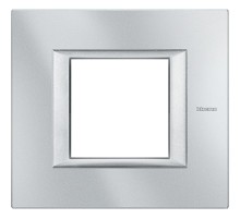 Axolute. Рамка декоративная прямоугольная итальянского/немецкого стандарта. Цвет "Алюминий" Монохром. 2 модуля.  HA4802HC  Legrand