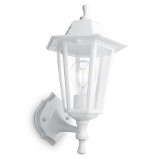 Светильник садово-парковый НБУ 06-60-001 60W 230V E27 340*207мм белый, вверх/вниз, 6-ти гранник  32268  FERON