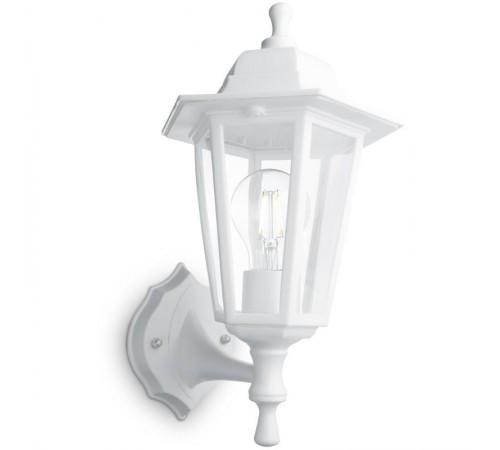 Светильник садово-парковый НБУ 06-60-001 60W 230V E27 340*207мм белый, вверх/вниз, 6-ти гранник  32268  FERON