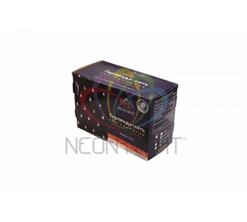 Гирлянда "Сеть" 2х1,5м, черный ПВХ, 288 LED Белые/Синие  215-022  NEON-NIGHT