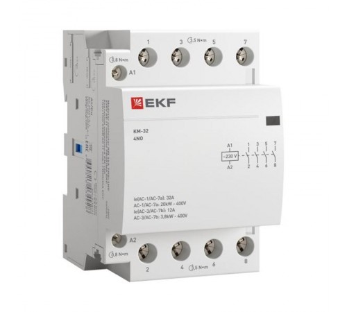 Контактор модульный КМ 32А 4NО (3 мод.) EKF PROxima  km-3-32-40  EKF