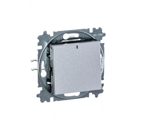 ABB Levit Серебро / дымчатый чёрный Выключатель 1-кл. с подсветкой  3559H-A01446 70W  2CHH590146A6070  ABB