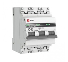 Выключатель автоматический трехполюсный 3P 40А (C) 6кА ВА 47-63M c электромагнитным расцепителем PROxima  mcb4763m-6-3-40C-pro  EKF (замена - M63MA6