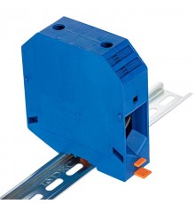 Клемма проходная, винтовой зажим, 2 точки подключения, 150 кв.мм, синяя  KRUH-150-BU  DKC