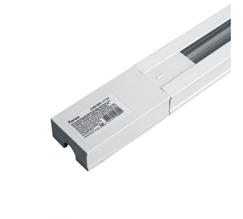 Шинопровод для трековых светильников, белый, 1м, в наборе токоввод, заглушка, крепление, CAB1005  41728  FERON