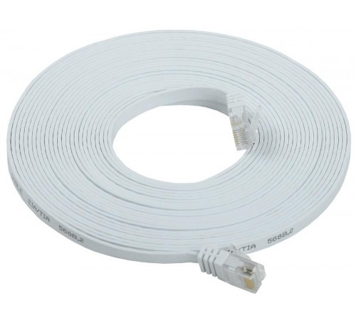 Коммутационный шнур плоский кат.6 UTP 7м белый  PC08-C06U-7M-FL  ITK