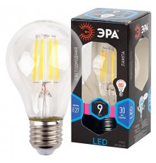 Лампа светодиодная F-LED A60-9W-840-E27 (филамент, груша, 9Вт, нейтр., Е27)  Б0043434  ЭРА
