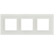 Рамка для розеток и выключателей Elegance 14-5103-01М на 3 поста, стекло, белый матовый+бел.  Б0065836  ЭРА