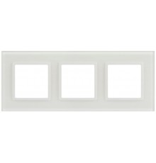 Рамка для розеток и выключателей Elegance 14-5103-01М на 3 поста, стекло, белый матовый+бел.  Б0065836  ЭРА