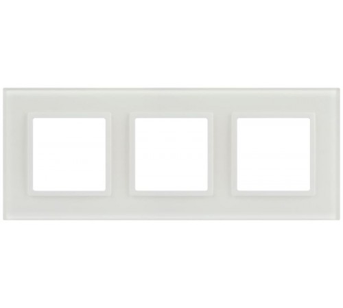 Рамка для розеток и выключателей Elegance 14-5103-01М на 3 поста, стекло, белый матовый+бел.  Б0065836  ЭРА