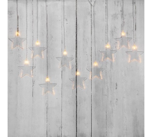 Гирлянда светодиодная Звезды 1,5х0,6 м, прозрачный провод, теплый белый свет свечения  303-030  NEON-NIGHT