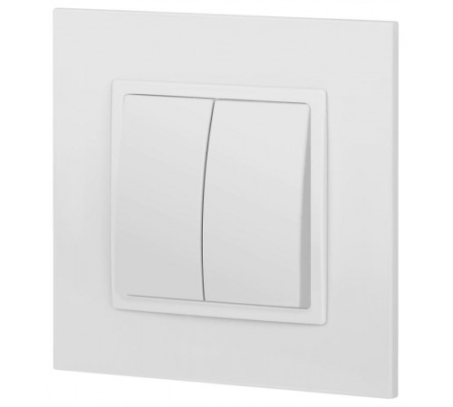 Выключатель Elegance 14-1104-01М двойной, 10АХ-250В, белый матовый  Б0065797  ЭРА