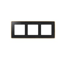 Simon 82 Рамка декоративная, 3 поста, Select, S82 Detail, графит-дерево (Бук)  8201630-271  Simon