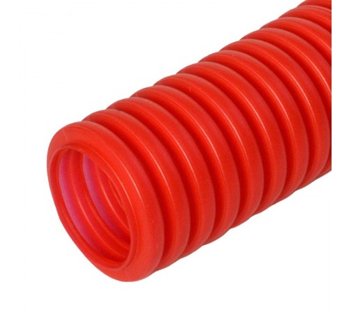Труба гофрированная ПНД защитная для МПТ (пешель) красная д20/14,1 (100м/4800м уп/пал)  PR02.0088  Промрукав